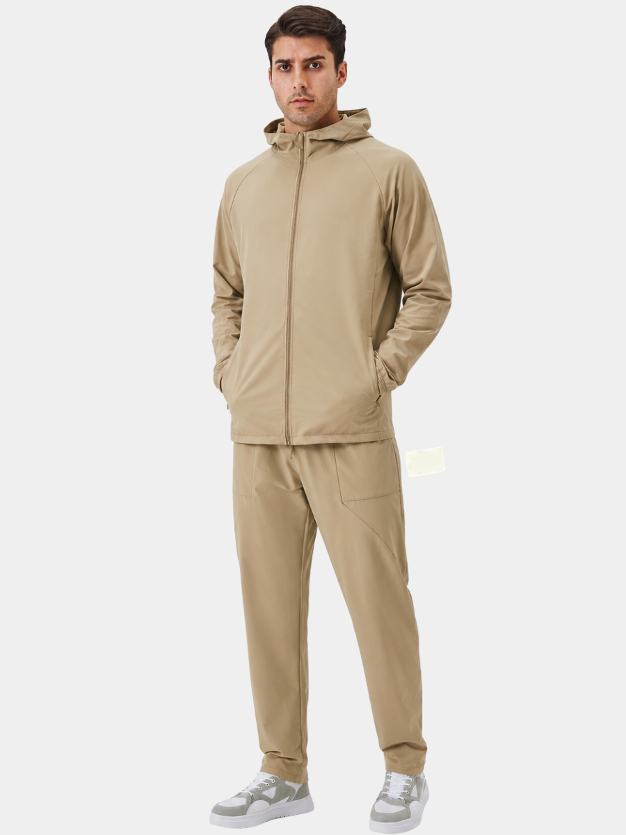 Men's Hooded Zip Jacket Casual Fit Long Sleeve Sporty Everyday Wear