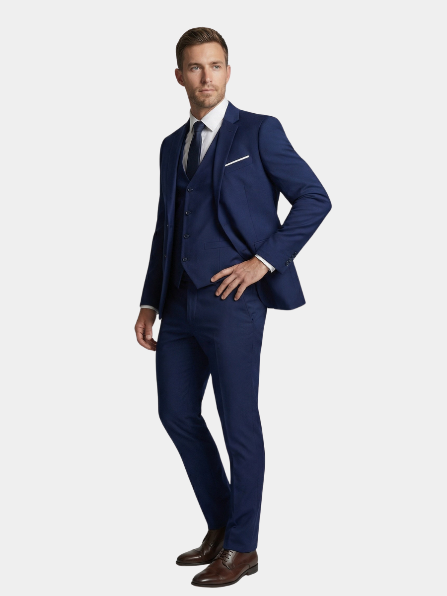 Men's Tailored Suit Jacket Classic Fit Notched Lapel Single-Breasted Formal