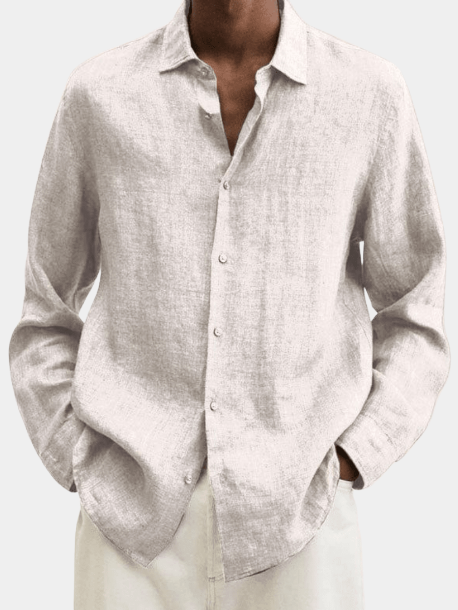 Men's Straight Fit Dress Shirt Long Sleeve Button-Down Classic Casual