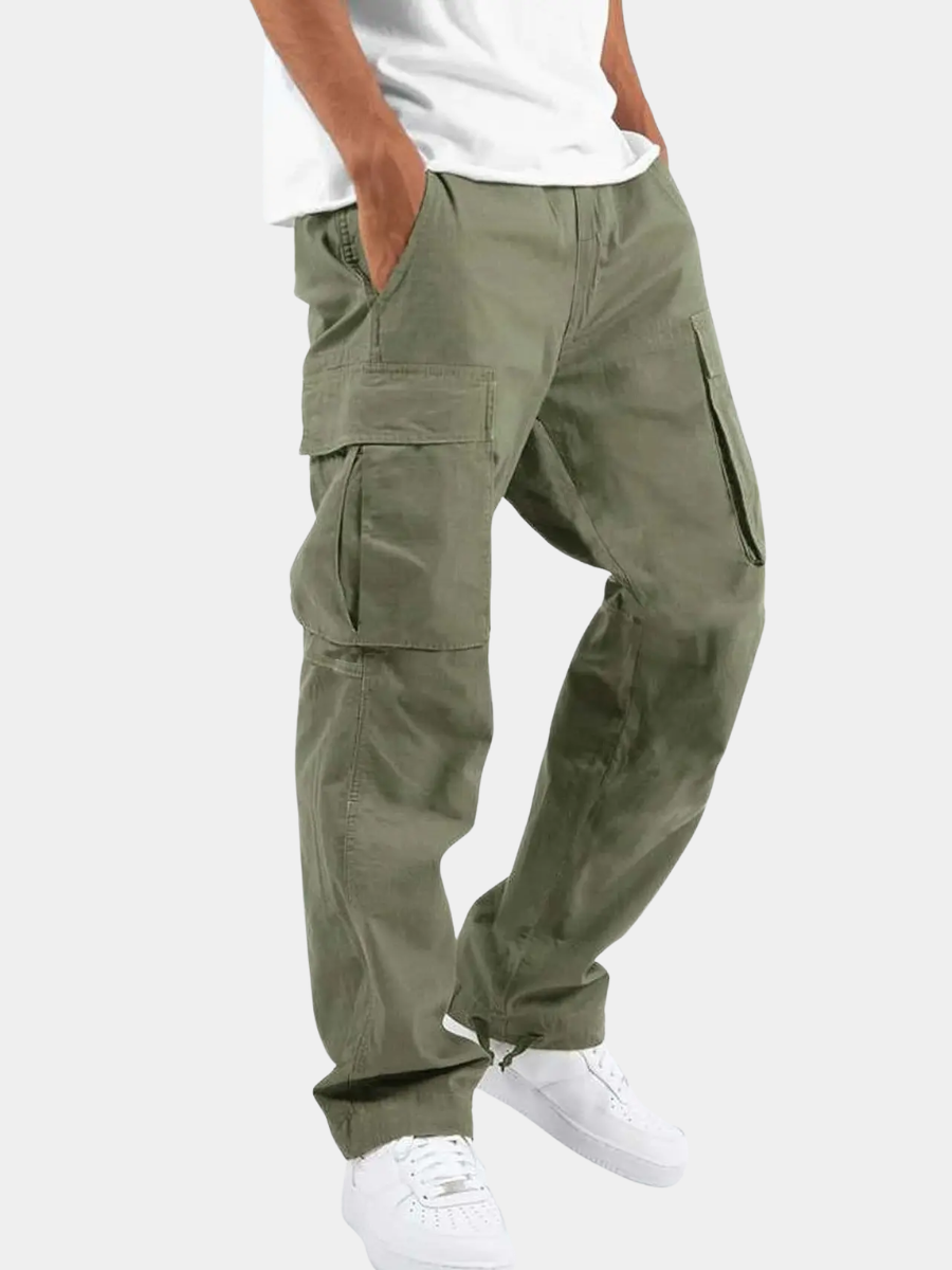 Men's Cargo Trousers Drawstring Relaxed Fit Utility Style Everyday Wear