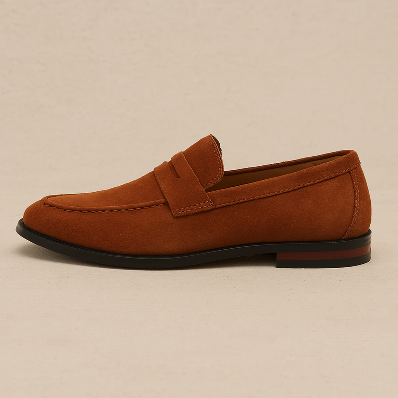 Men's Suede Loafers Slip-On Round Toe Moccasin Classic Smart-Casual Office Formal Casual Everyday Leather Look