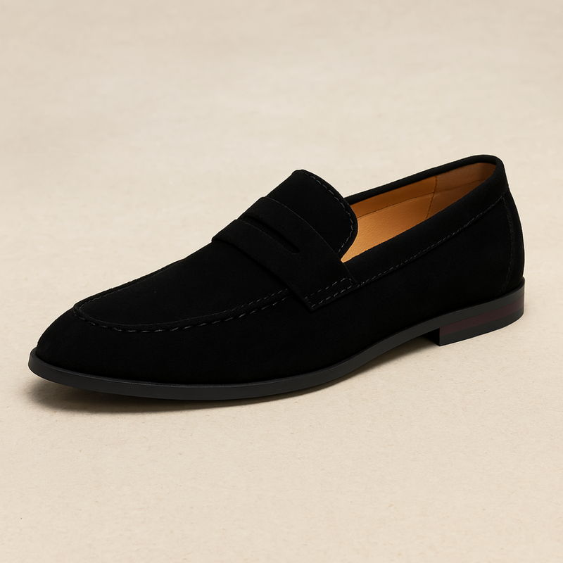 Men's Suede Loafers Slip-On Round Toe Moccasin Classic Smart-Casual Office Formal Casual Everyday Leather Look