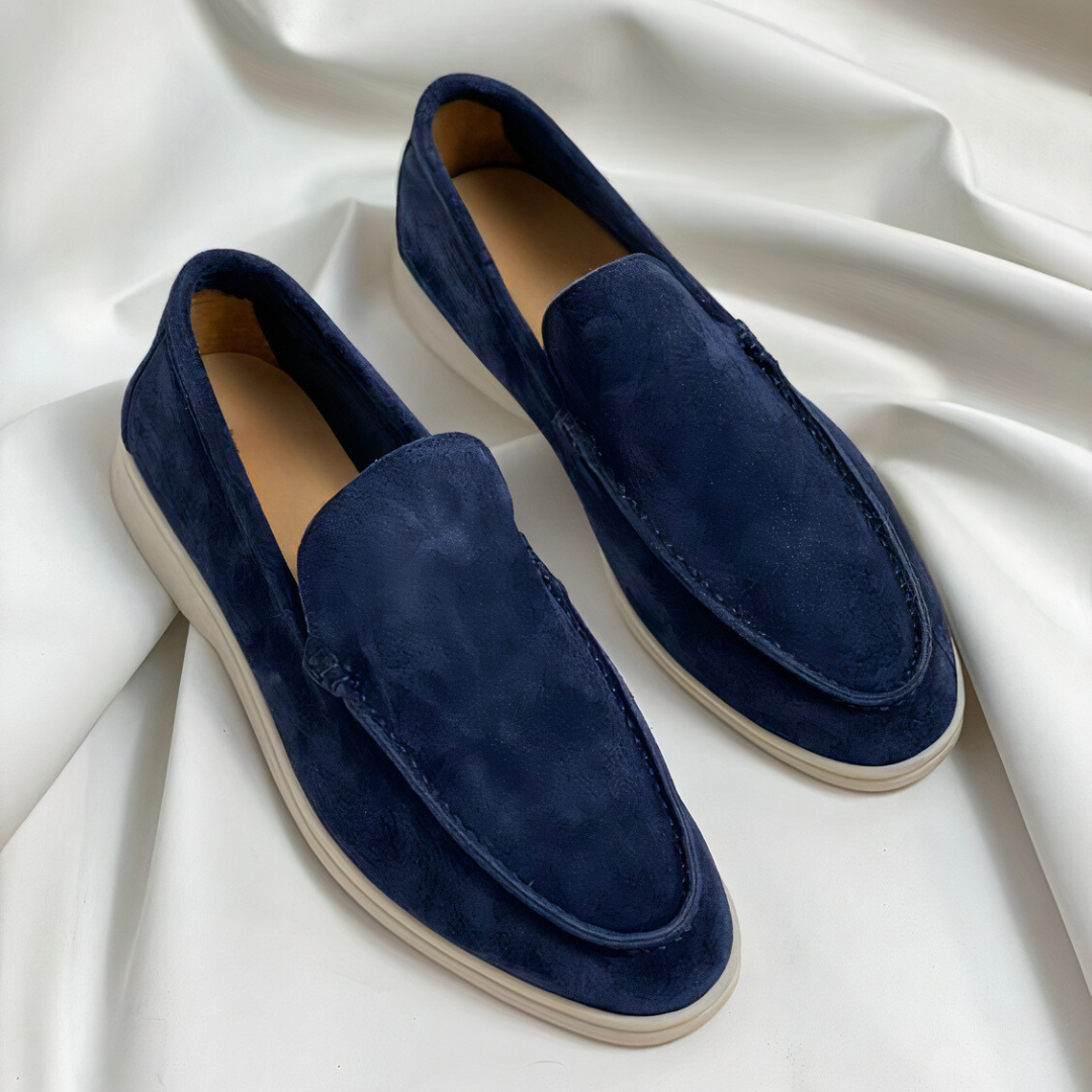 Men's Casual Loafers Slip-On Round Toe Contrast Sole Smart-Casual Everyday Office Walking Leather Look Versatile