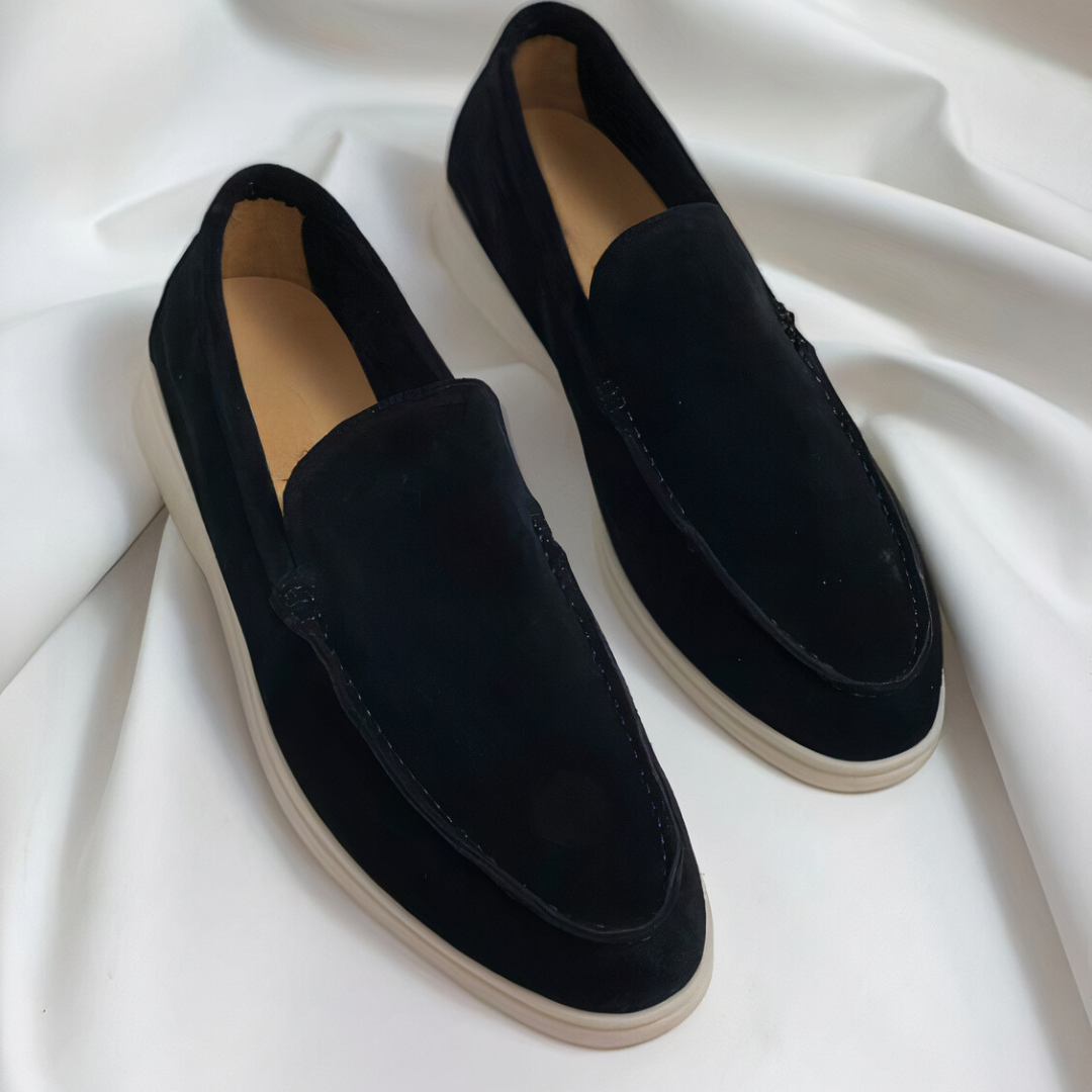 Men's Casual Loafers Slip-On Round Toe Contrast Sole Smart-Casual Everyday Office Walking Leather Look Versatile