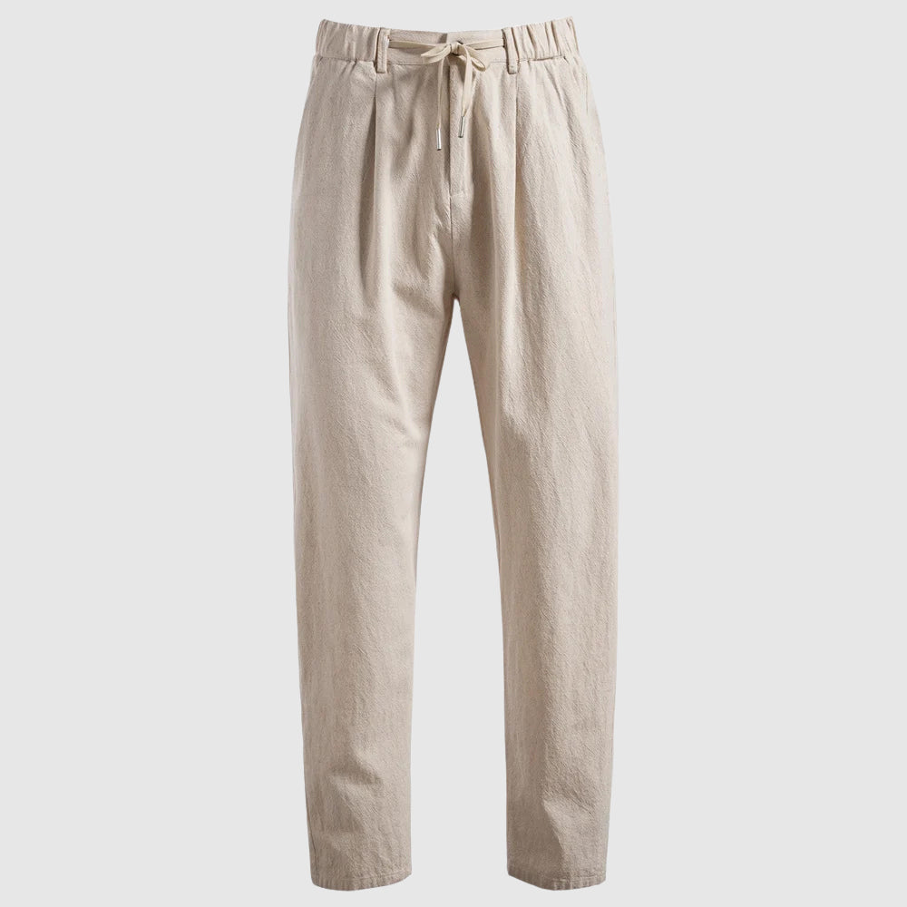 Men's Leg Linen Drawstring Trousers