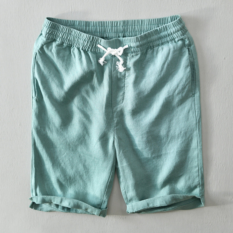 Men's Rolled Linen Cuffs Shorts
