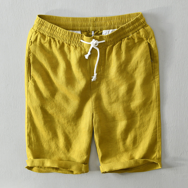 Men's Rolled Linen Cuffs Shorts