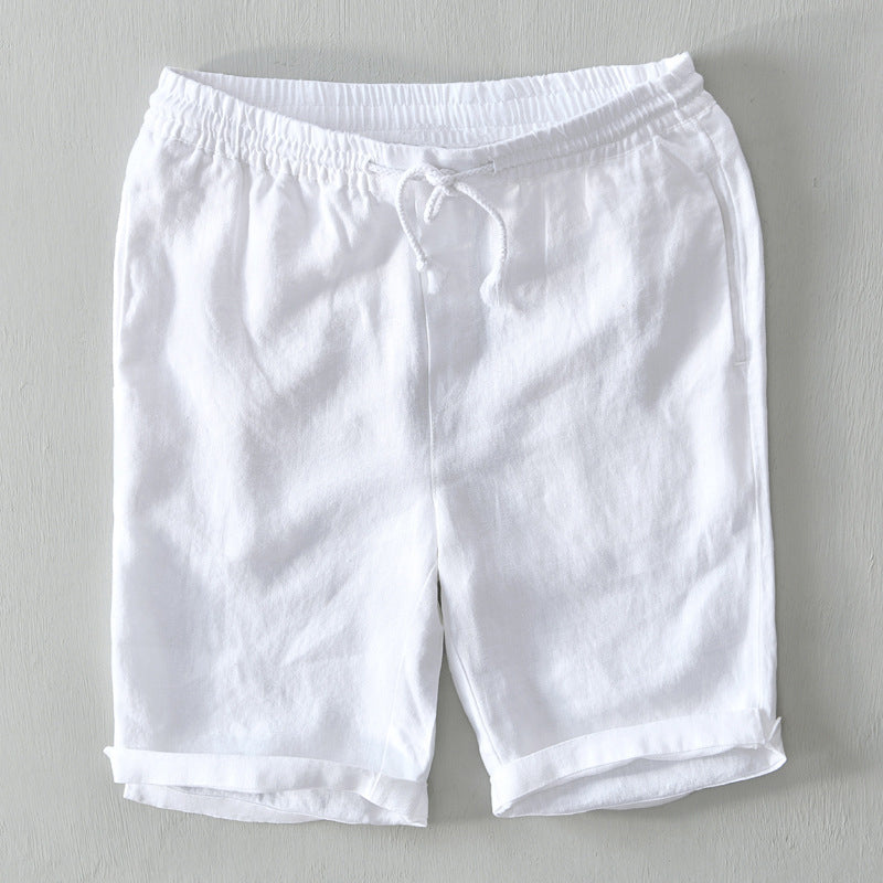 Men's Rolled Linen Cuffs Shorts
