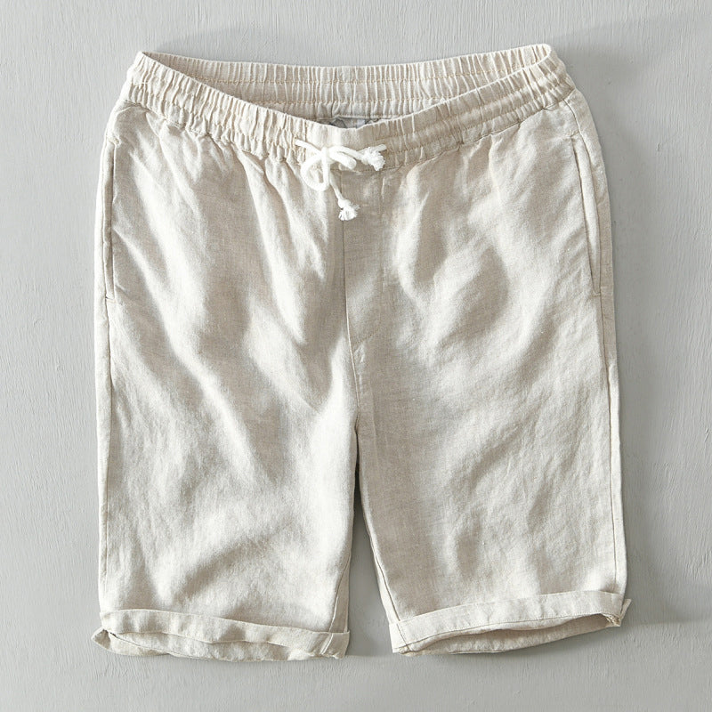 Men's Rolled Linen Cuffs Shorts