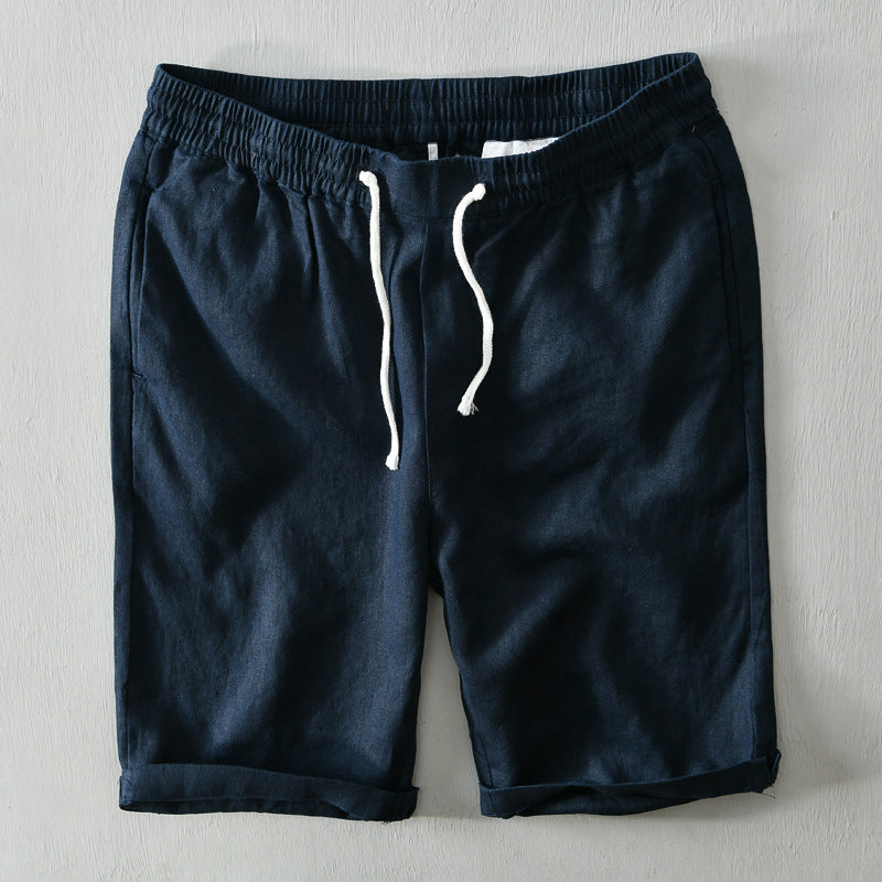 Men's Rolled Linen Cuffs Shorts