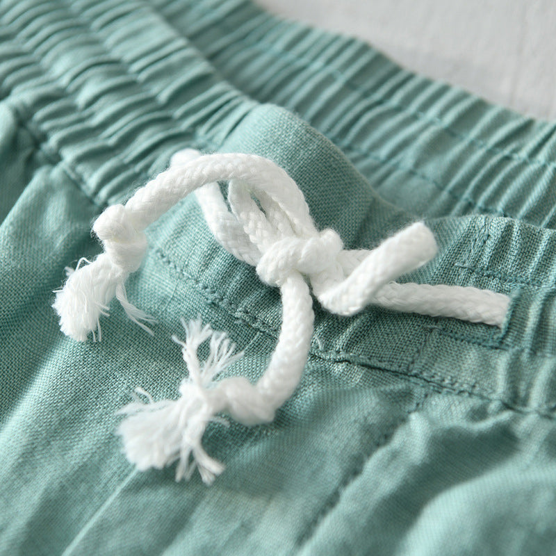 Men's Rolled Linen Cuffs Shorts
