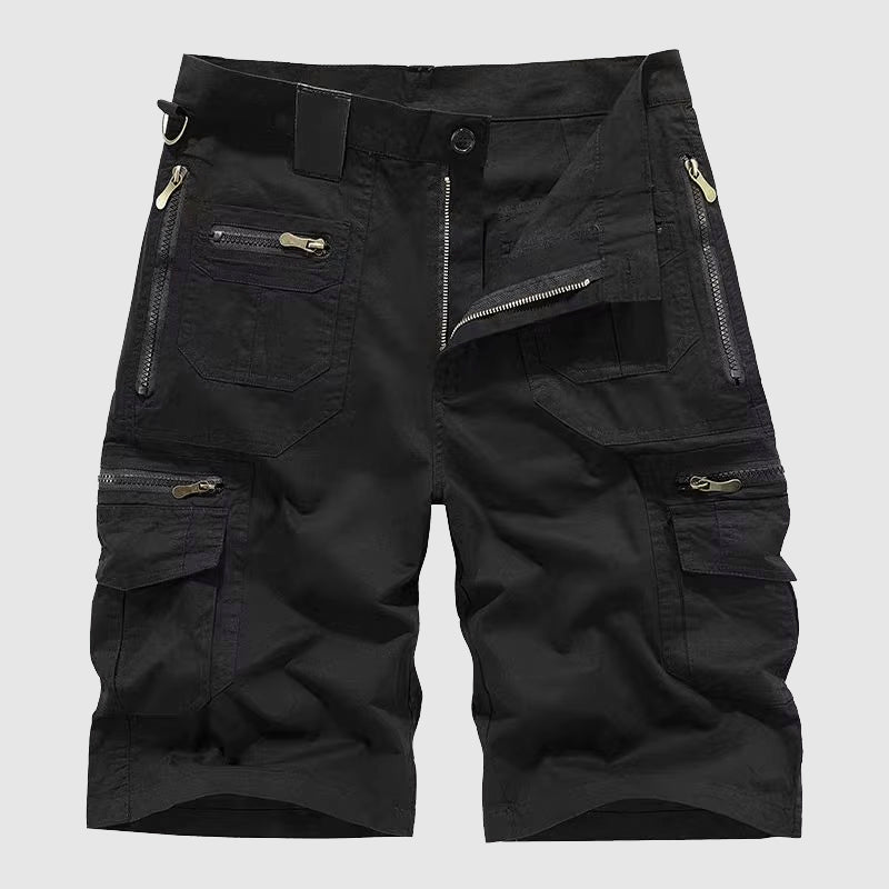 Men's Button Fly Cargo Shorts With Zip Pockets
