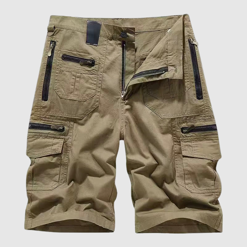 Men's Button Fly Cargo Shorts With Zip Pockets