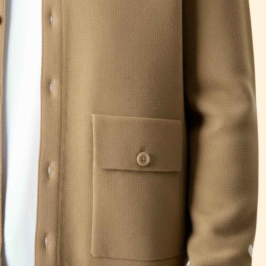 Men Knit Jacket with Button Front