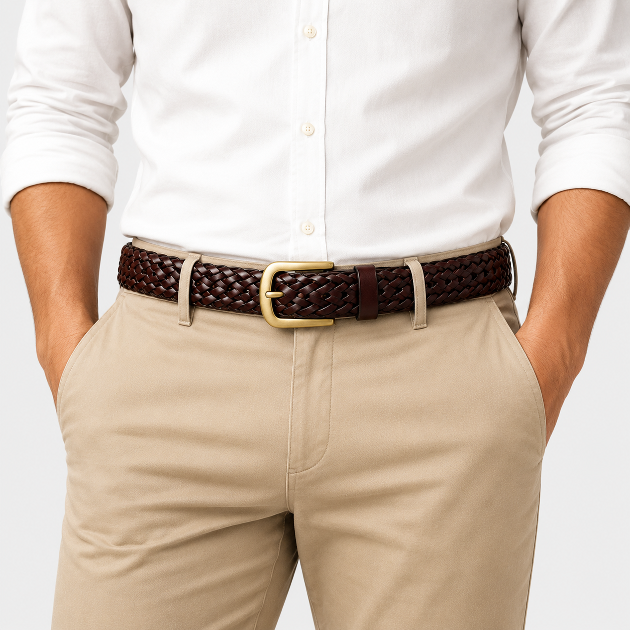 Men's Stylish Woven Belt | Casual Business Accessory