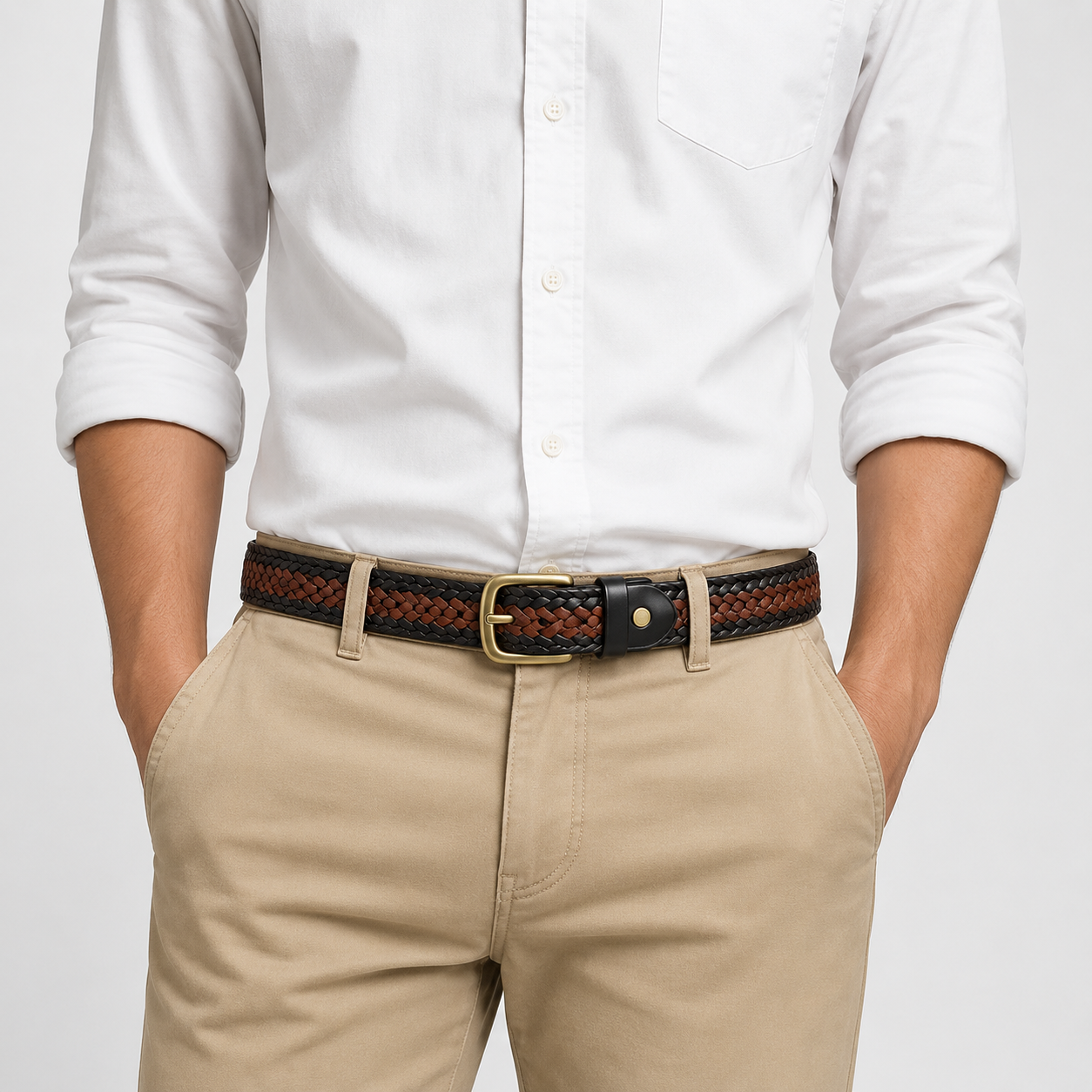 Men's Stylish Woven Belt | Casual Business Accessory
