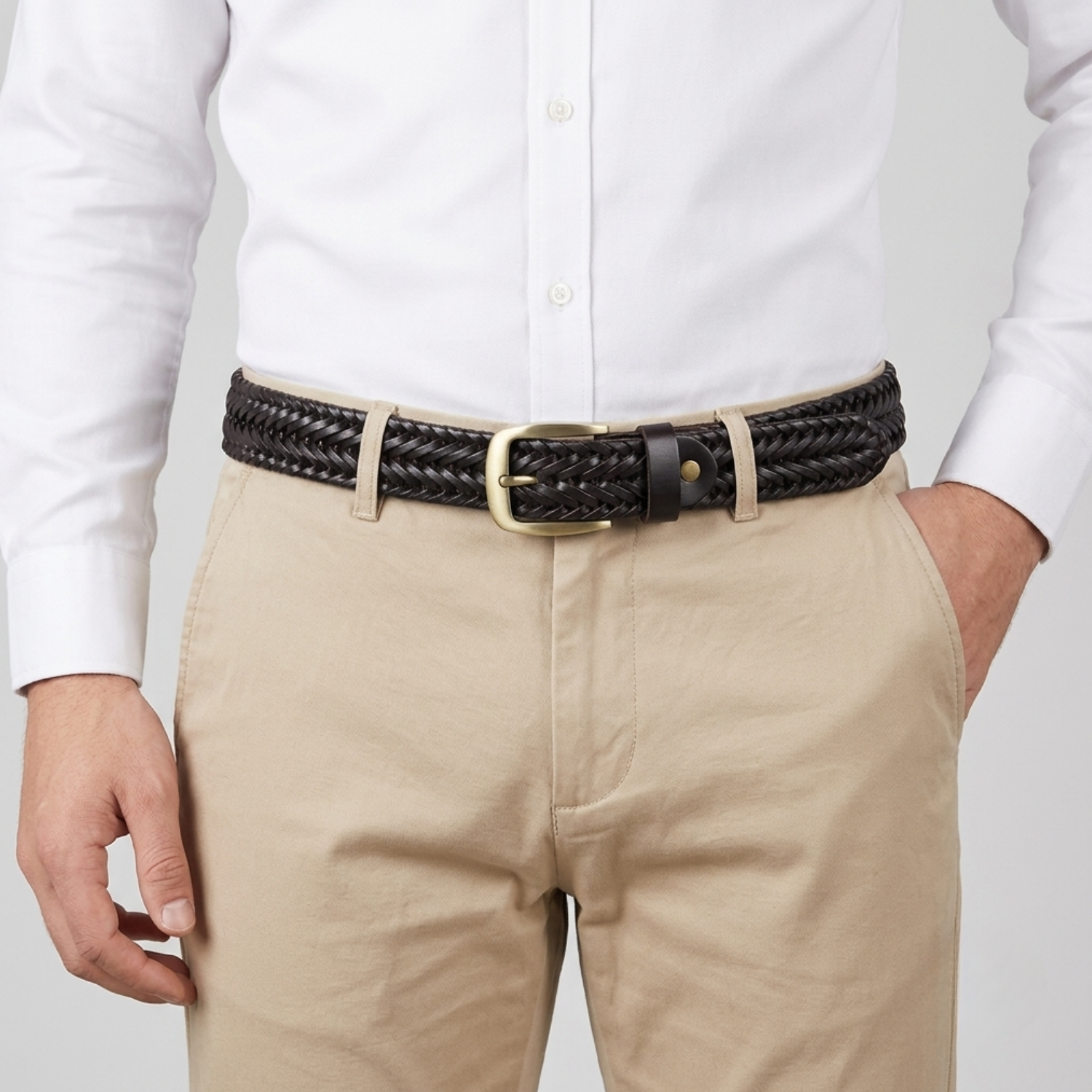 Men's Stylish Woven Belt | Casual Business Accessory