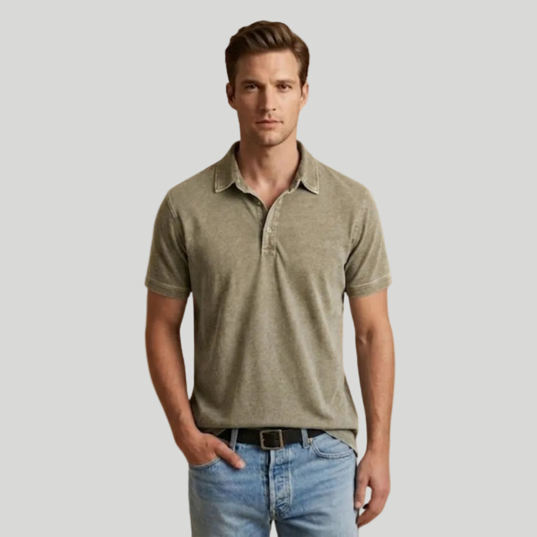 Men's Faded Cotton Polo