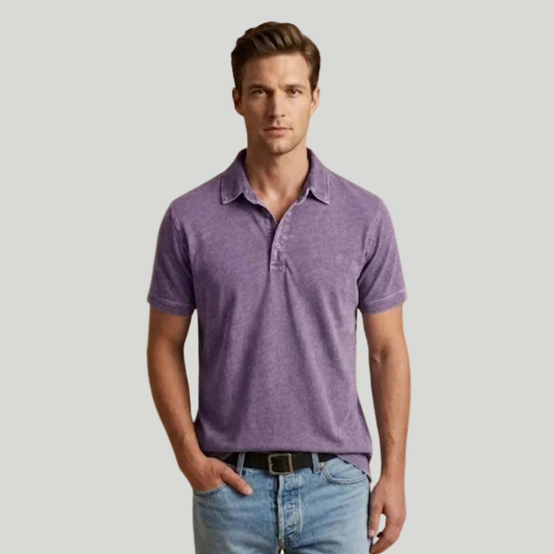 Men's Faded Cotton Polo