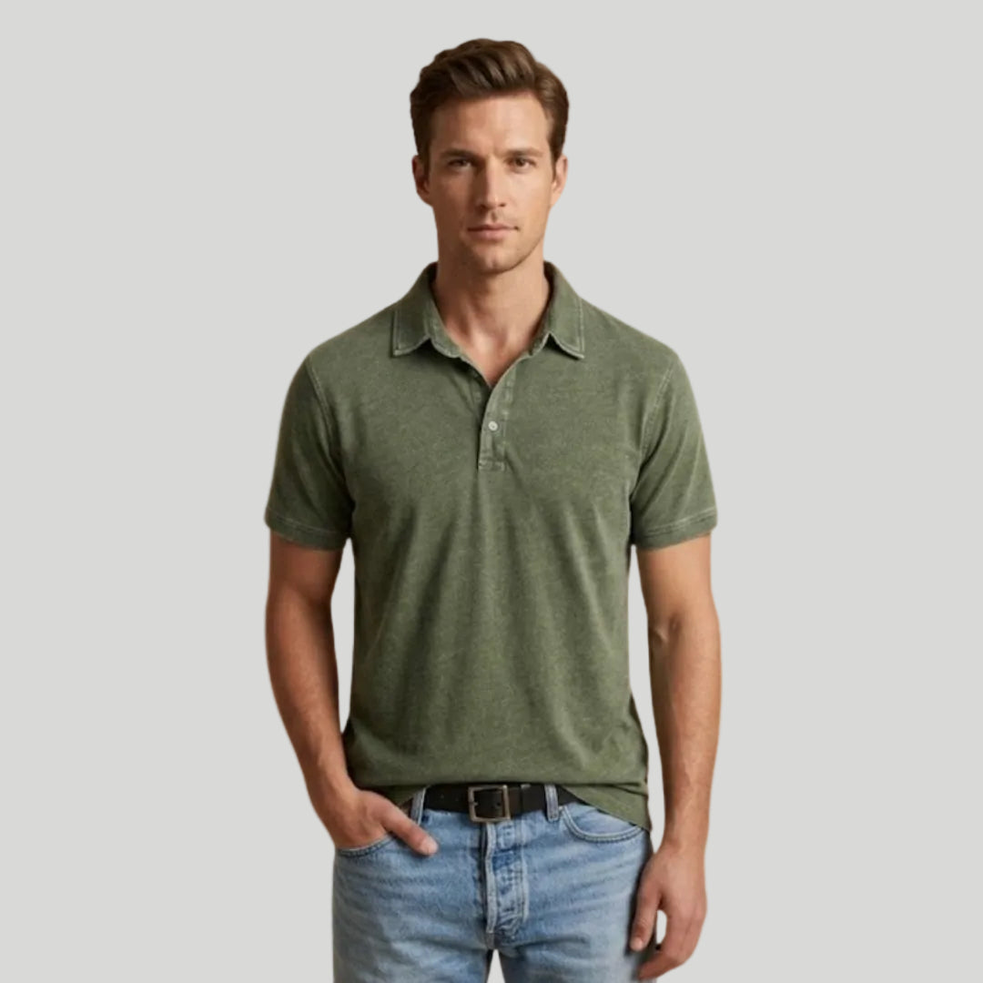 Men's Faded Cotton Polo