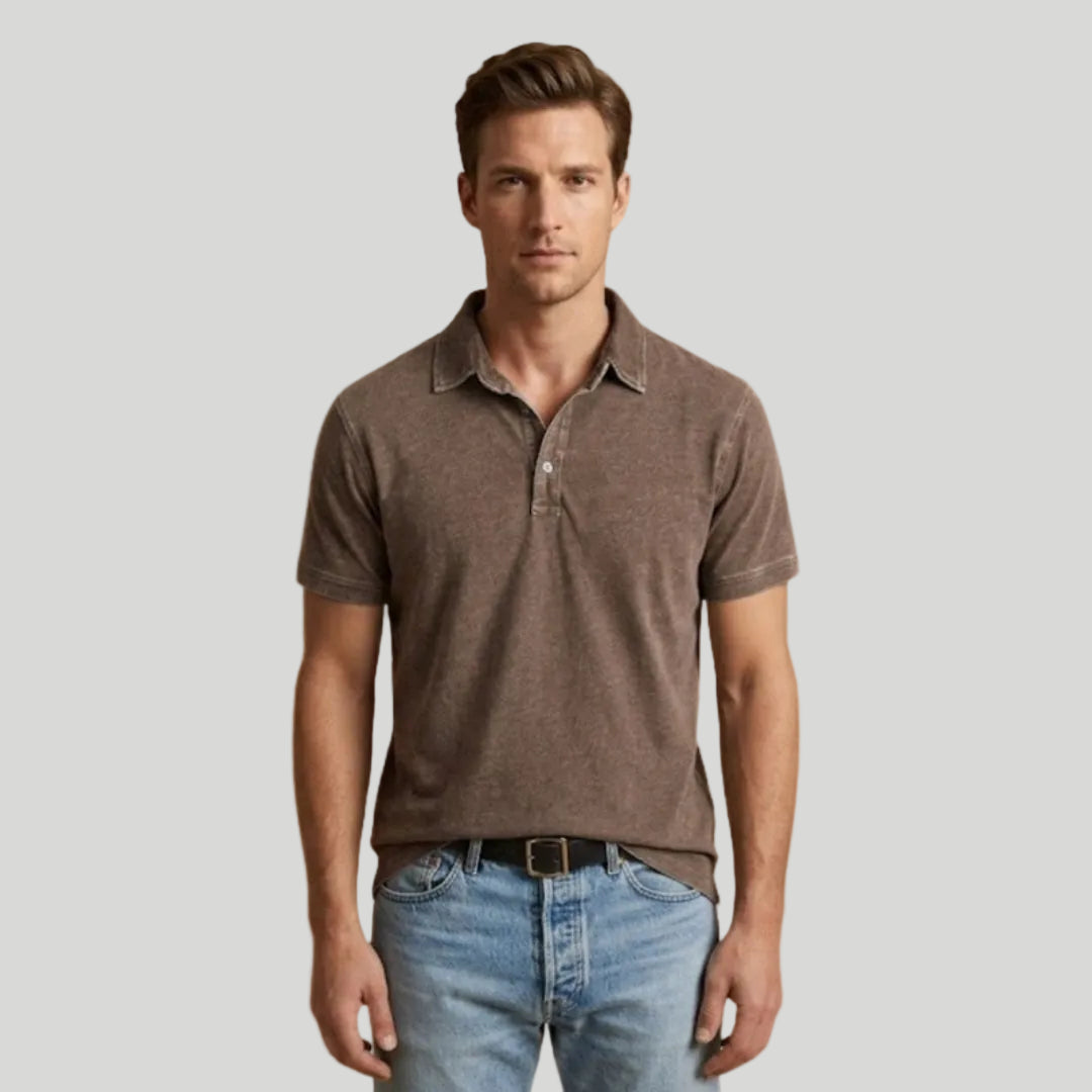Men's Faded Cotton Polo