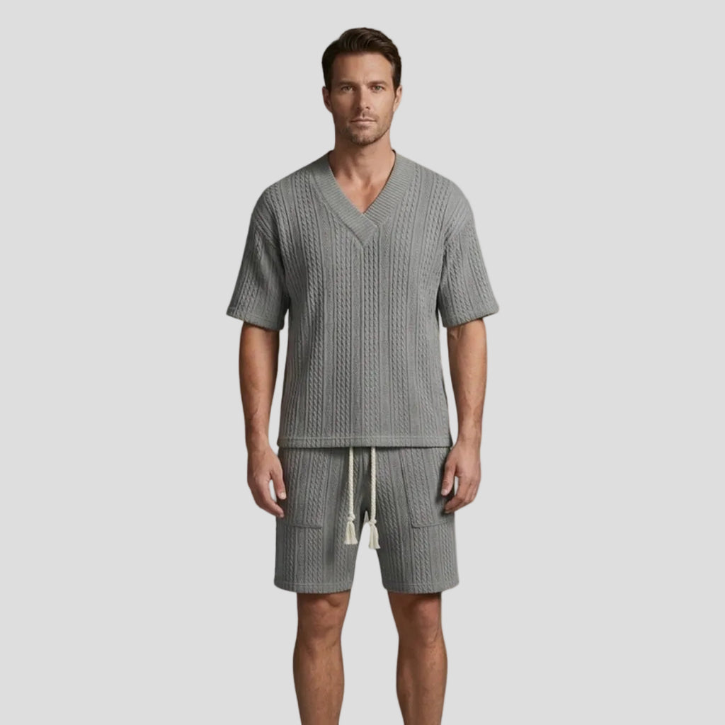 Men’s Knit V-Neck Set