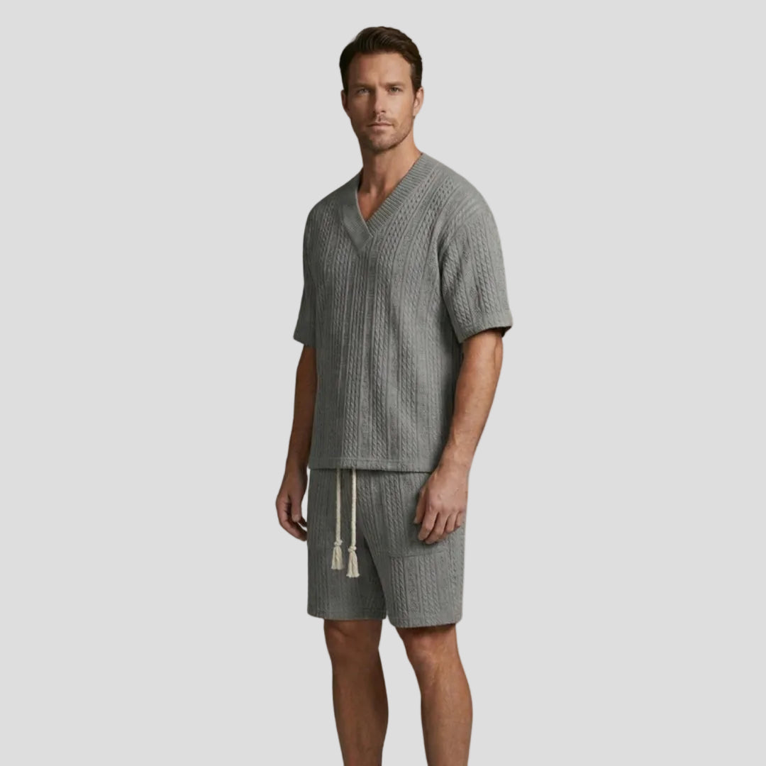 Men’s Knit V-Neck Set