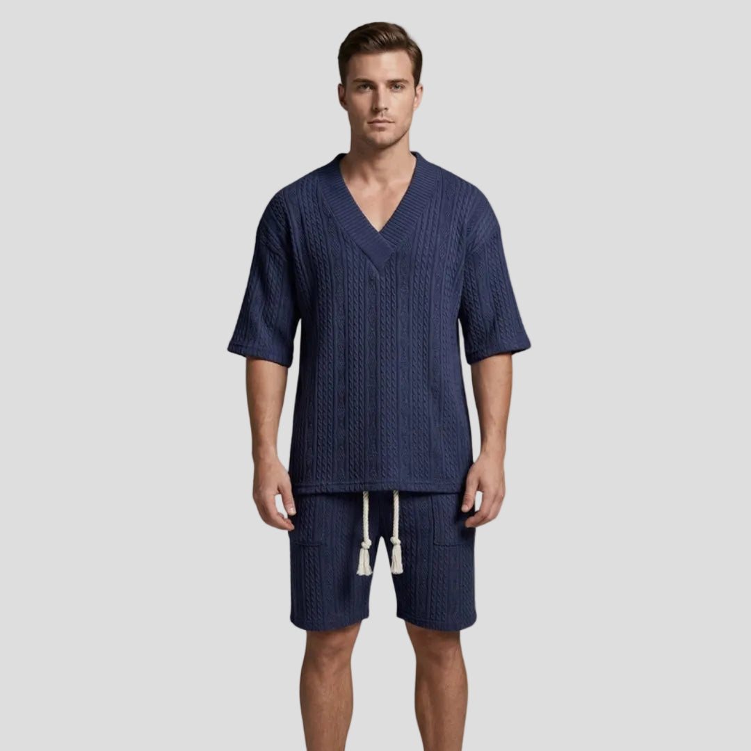 Men’s Knit V-Neck Set