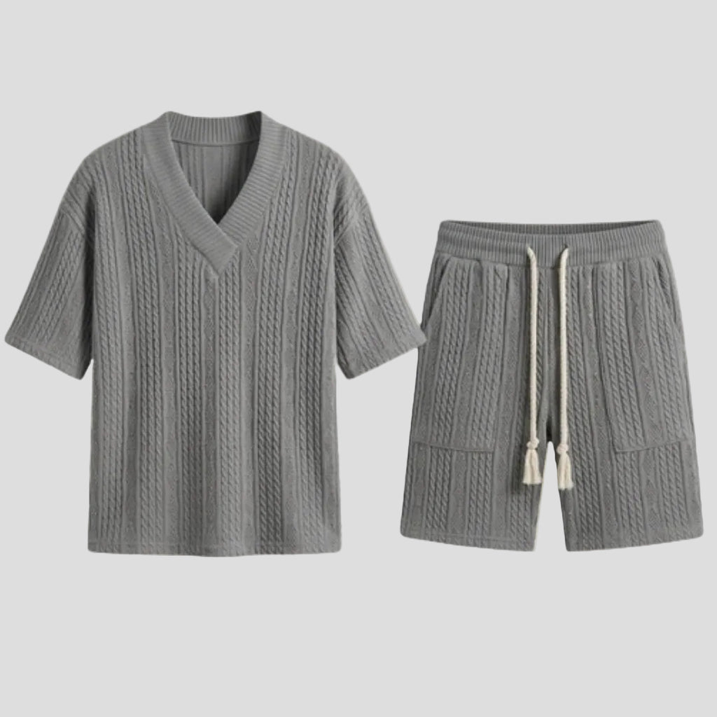 Men’s Knit V-Neck Set