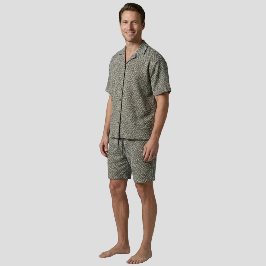 Men's Patterned Shirt Set