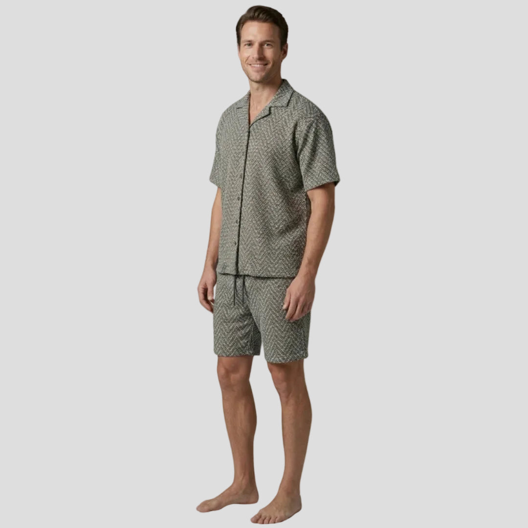 Men's Patterned Shirt Set