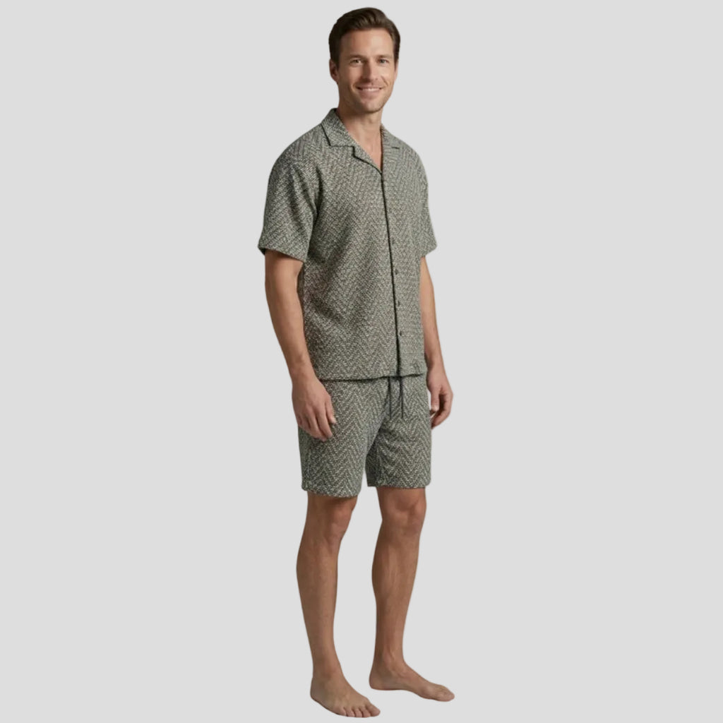 Men's Patterned Shirt Set