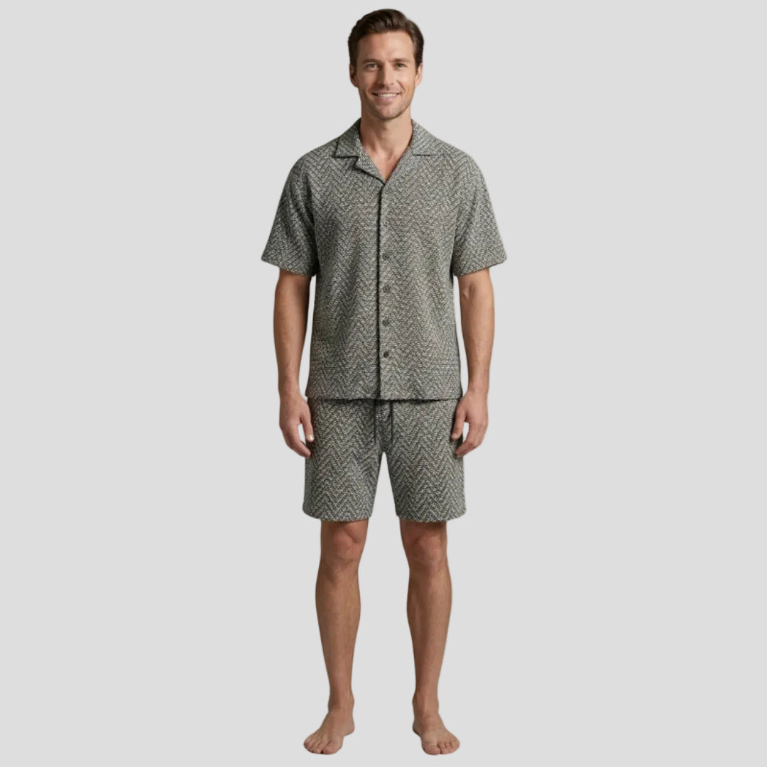 Men's Patterned Shirt Set