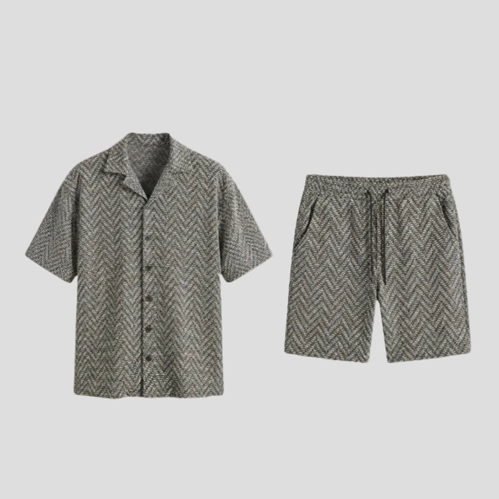 Men's Patterned Shirt Set
