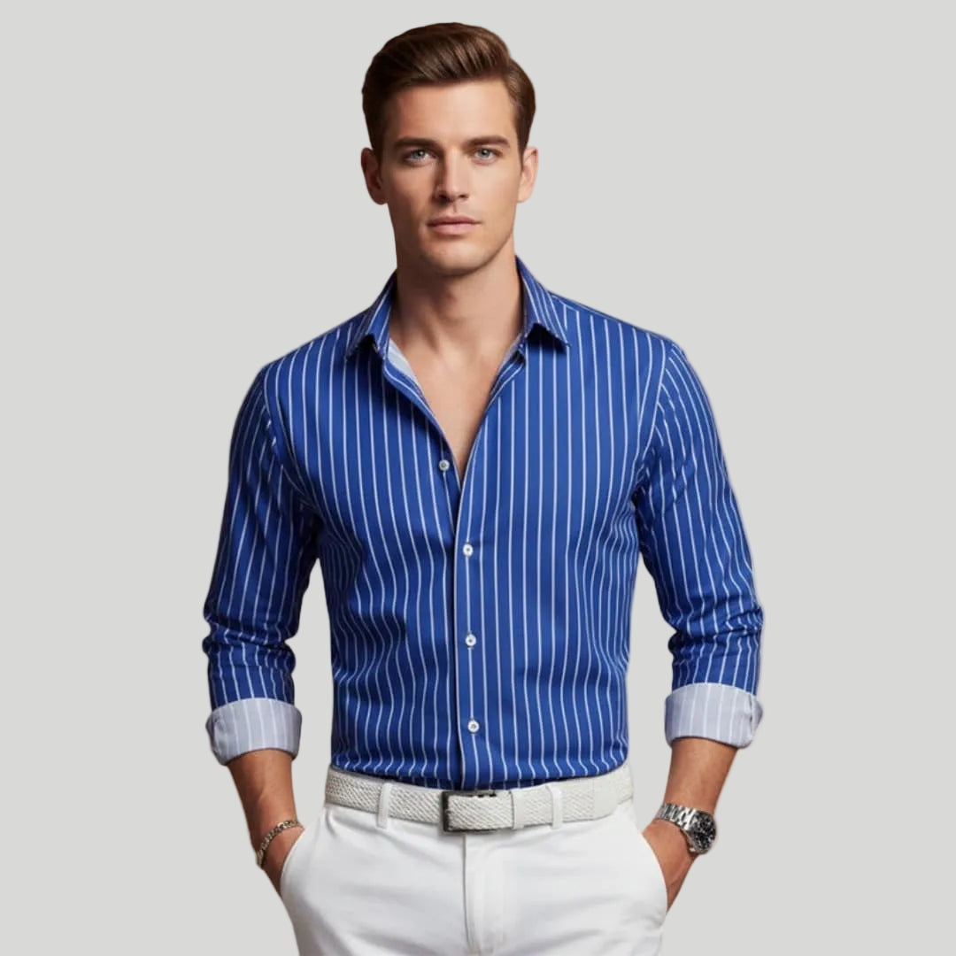 Men's Pinstriped Dress Shirt