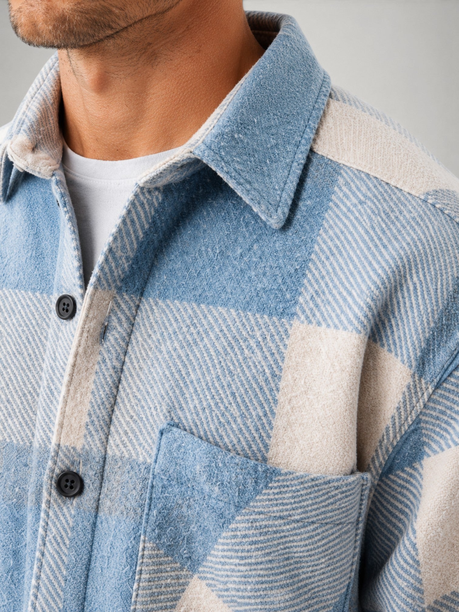 Men's Checked Flannel Shirt Long Sleeve Button-Up Casual Layering