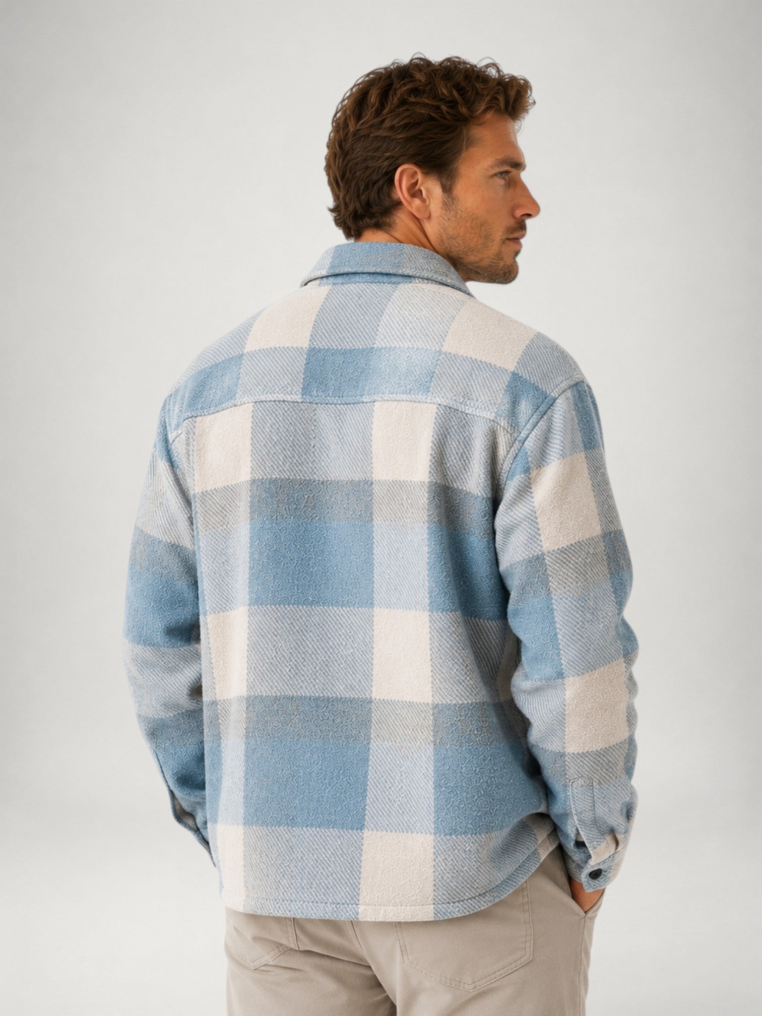 Men's Checked Flannel Shirt Long Sleeve Button-Up Casual Layering