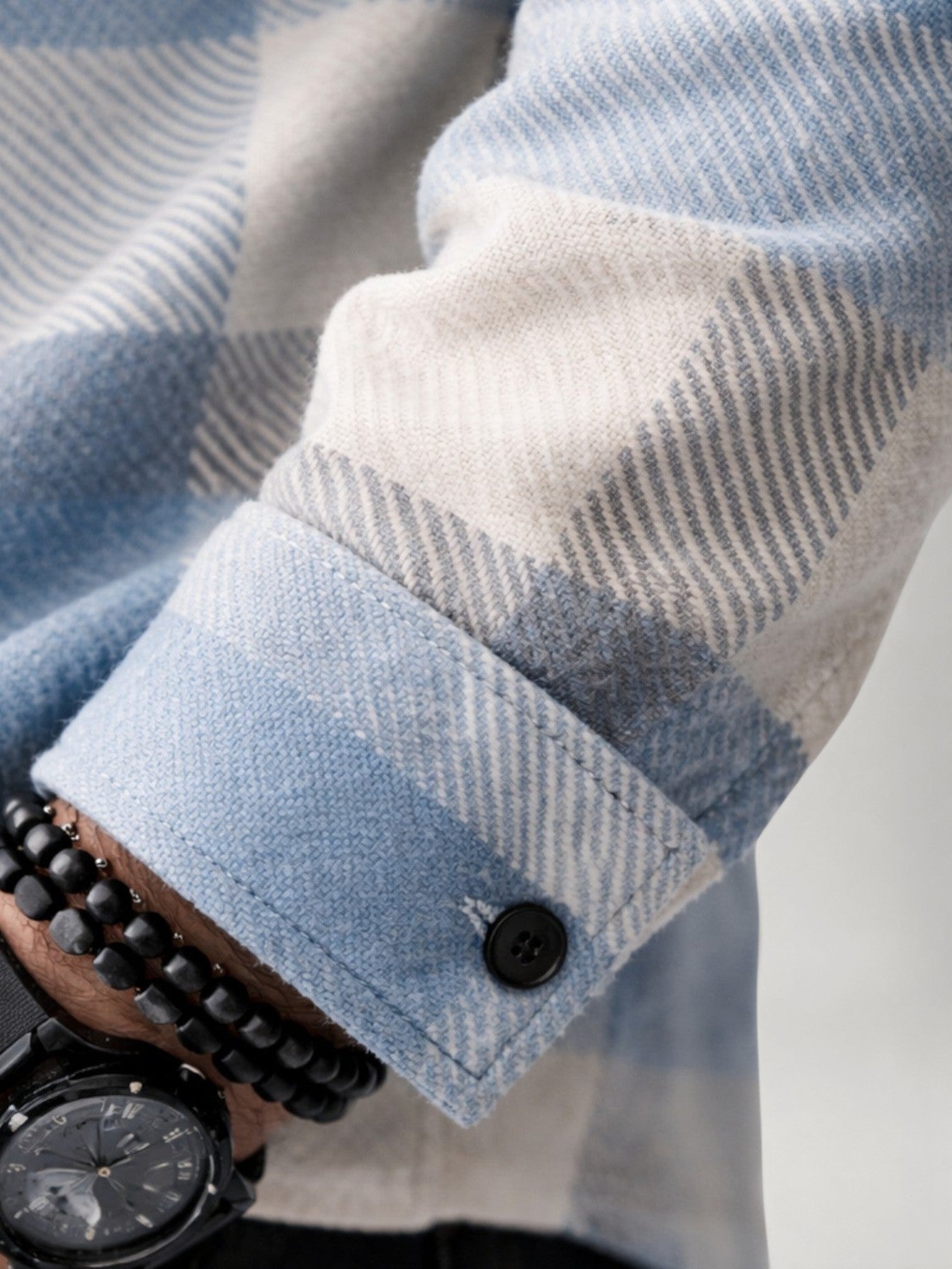 Men's Checked Flannel Shirt Long Sleeve Button-Up Casual Layering
