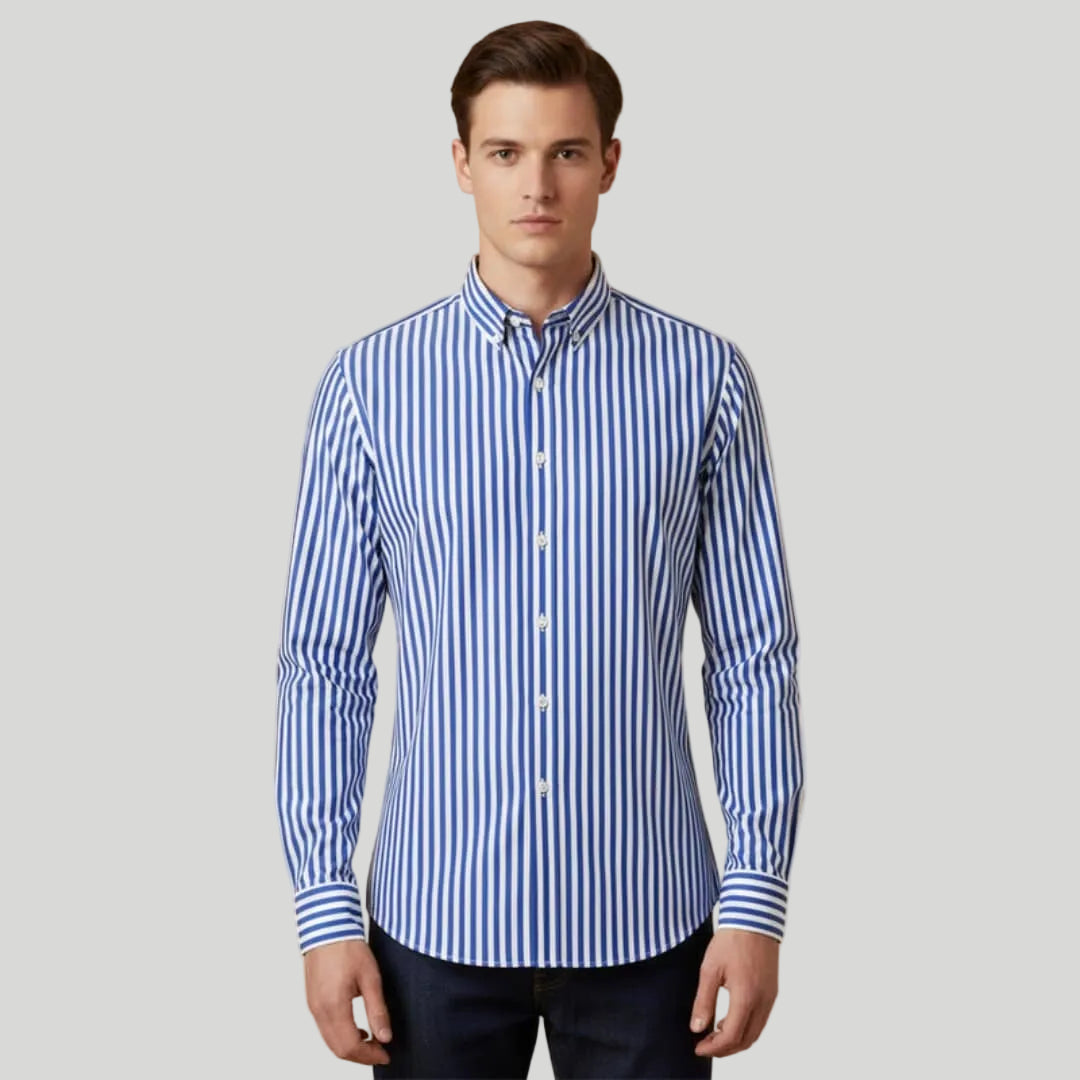 Men's Stylish Striped Shirt with Long Sleeves