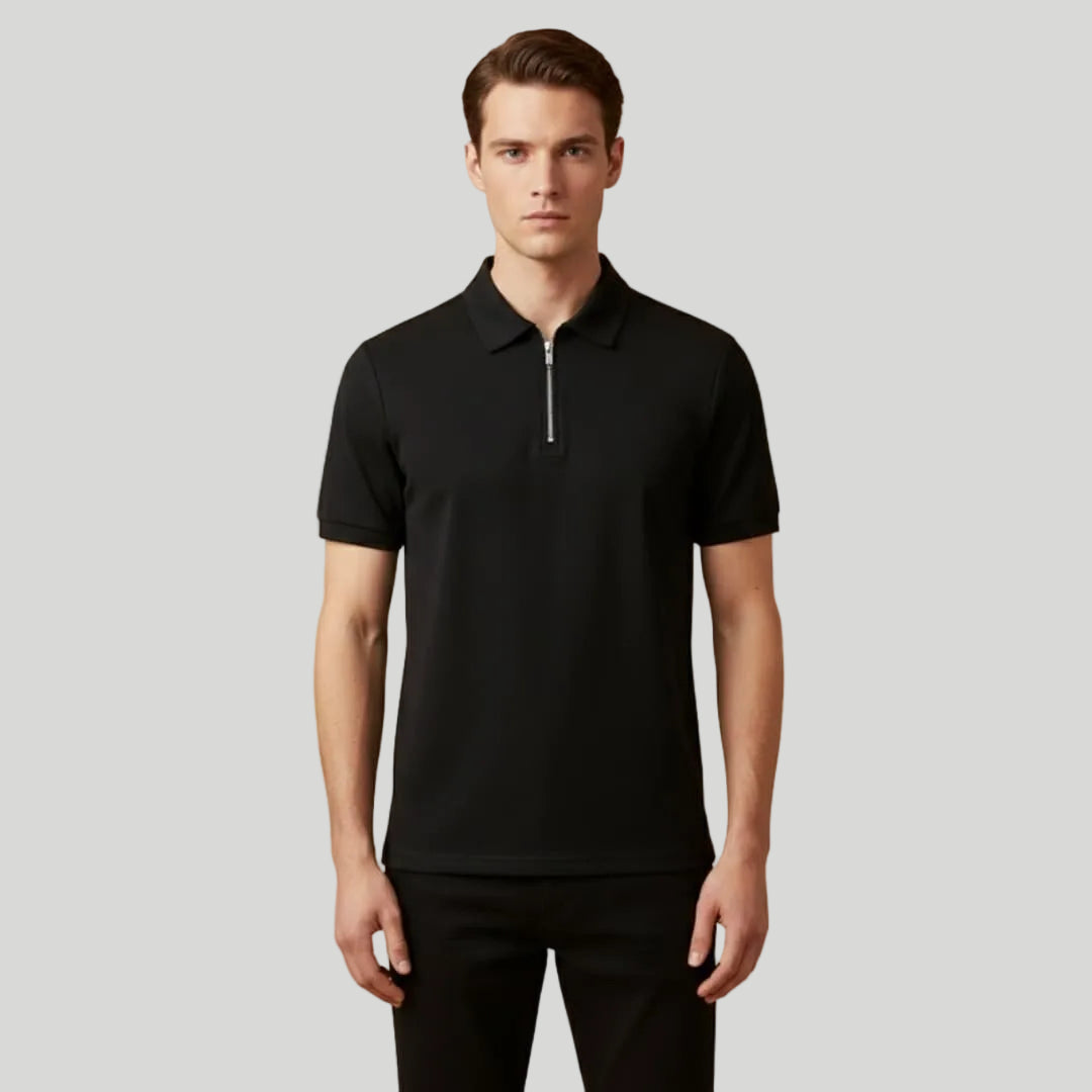 Men's Stylish Zip-Up Polo