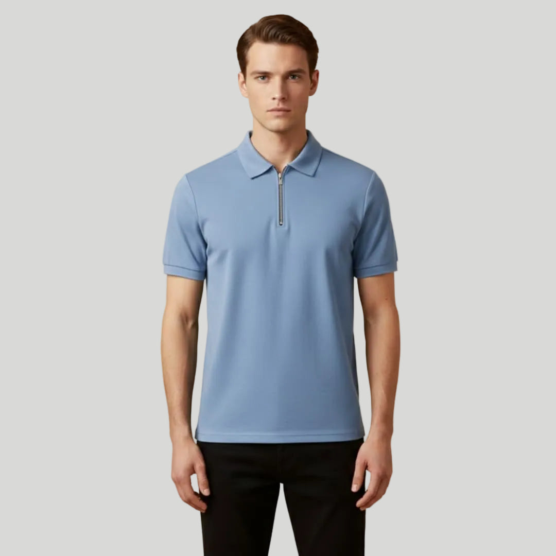 Men's Stylish Zip-Up Polo