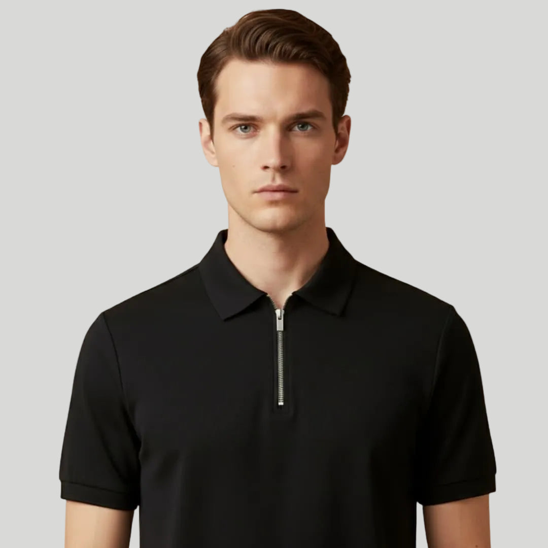Men's Stylish Zip-Up Polo