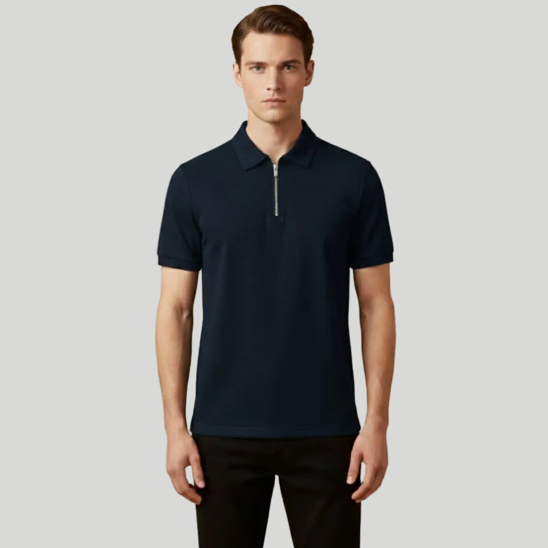 Men's Stylish Zip-Up Polo