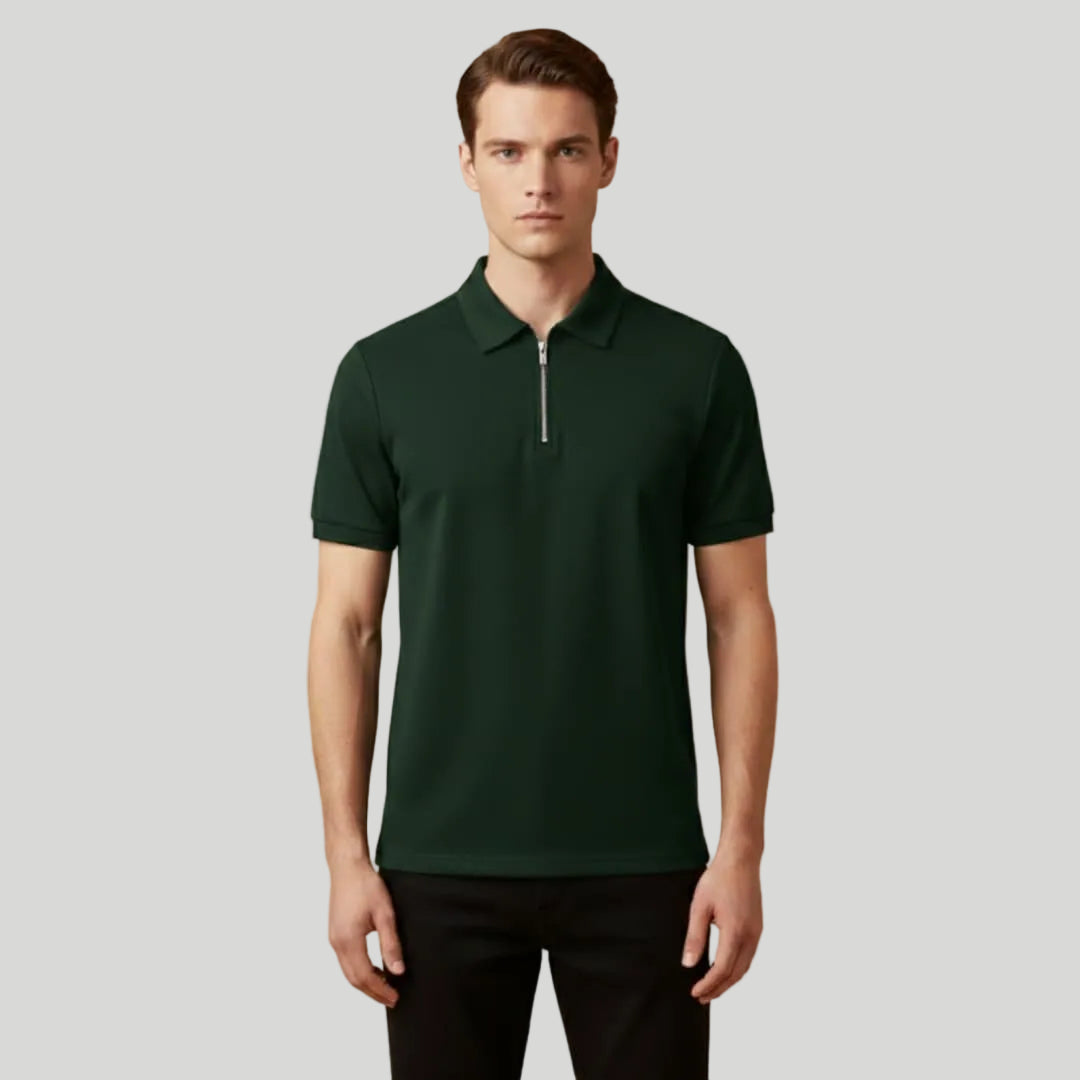Men's Stylish Zip-Up Polo