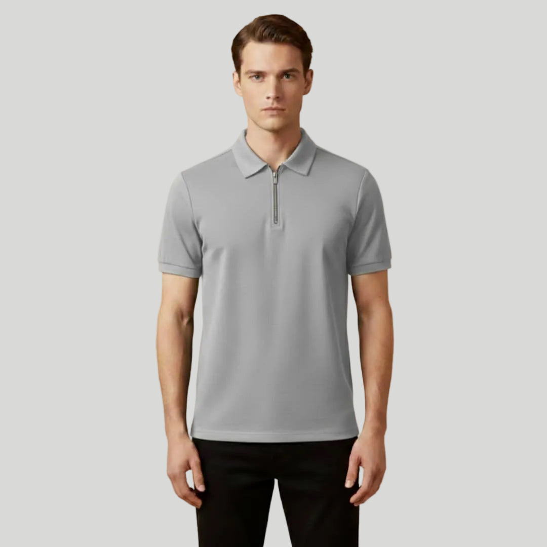 Men's Stylish Zip-Up Polo