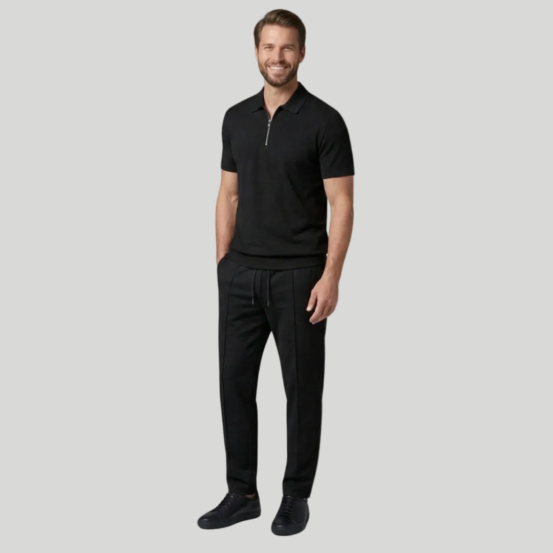 Men's Stylish Zip Polo Set