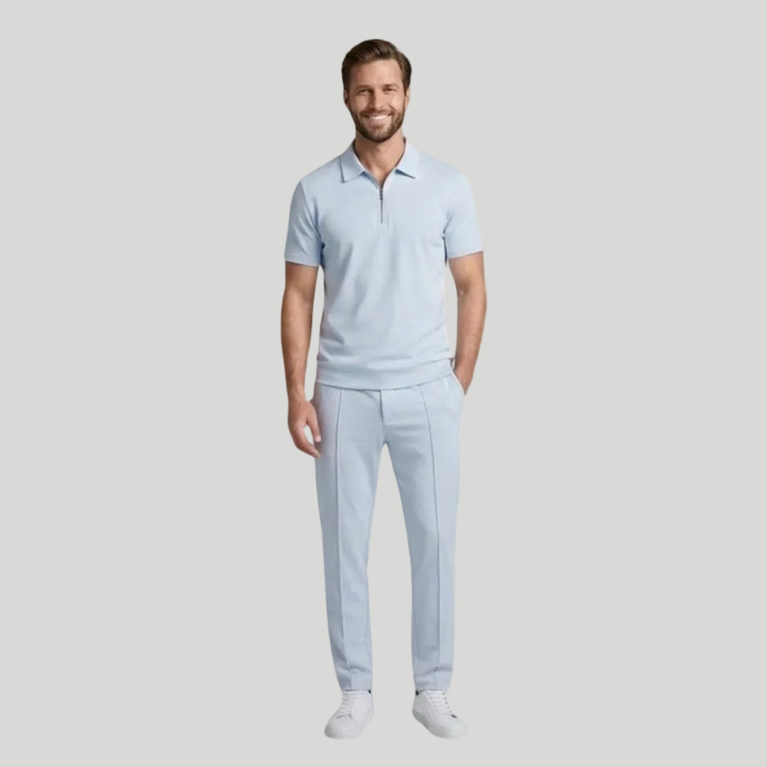 Men's Stylish Zip Polo Set