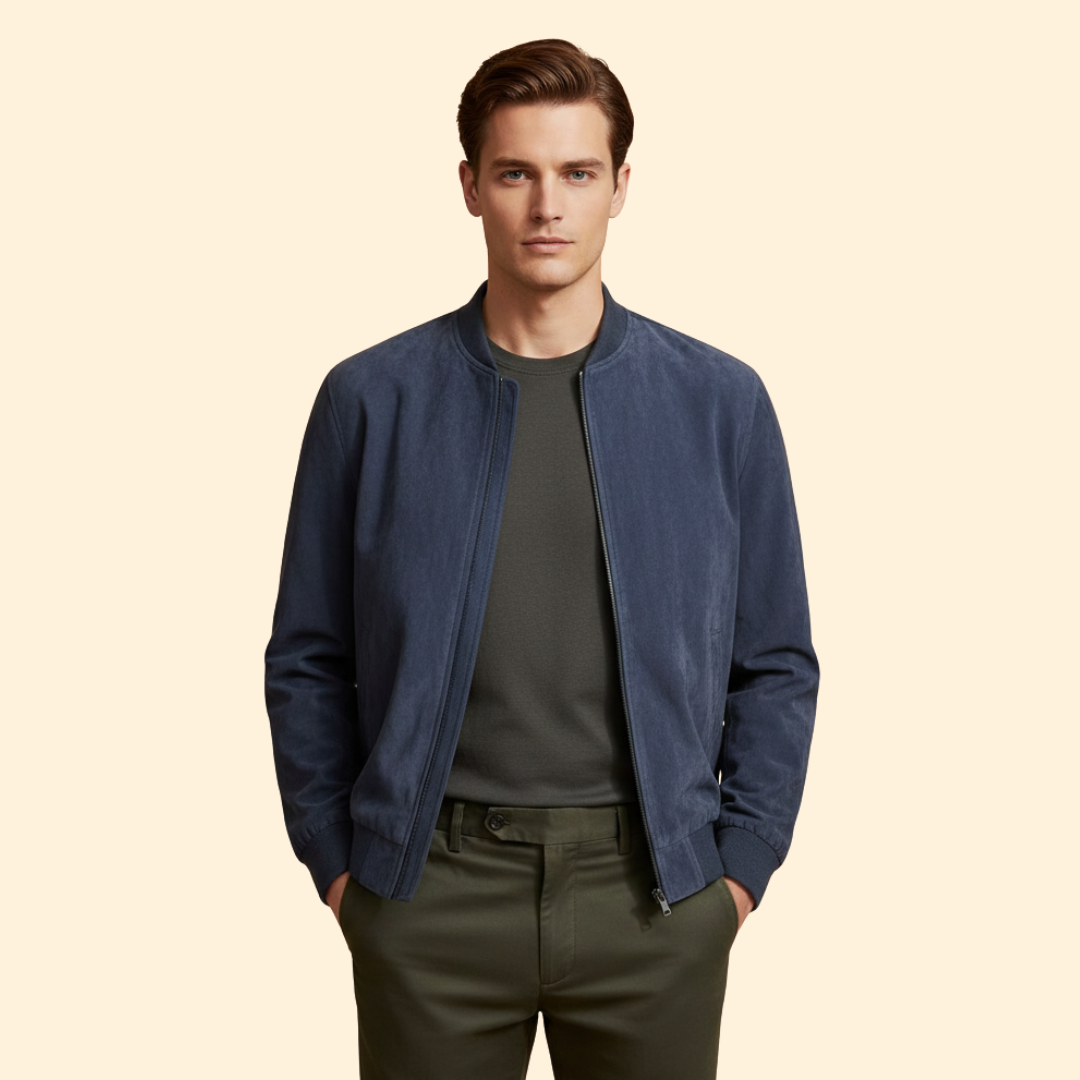Men’s Classic Suede Bomber Jacket