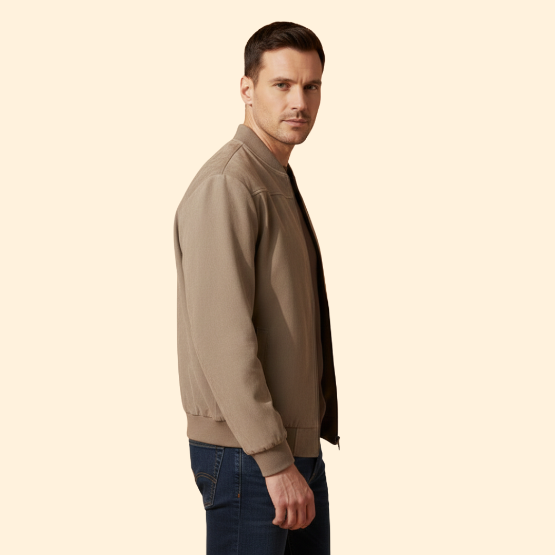 Men’s Classic Suede Bomber Jacket