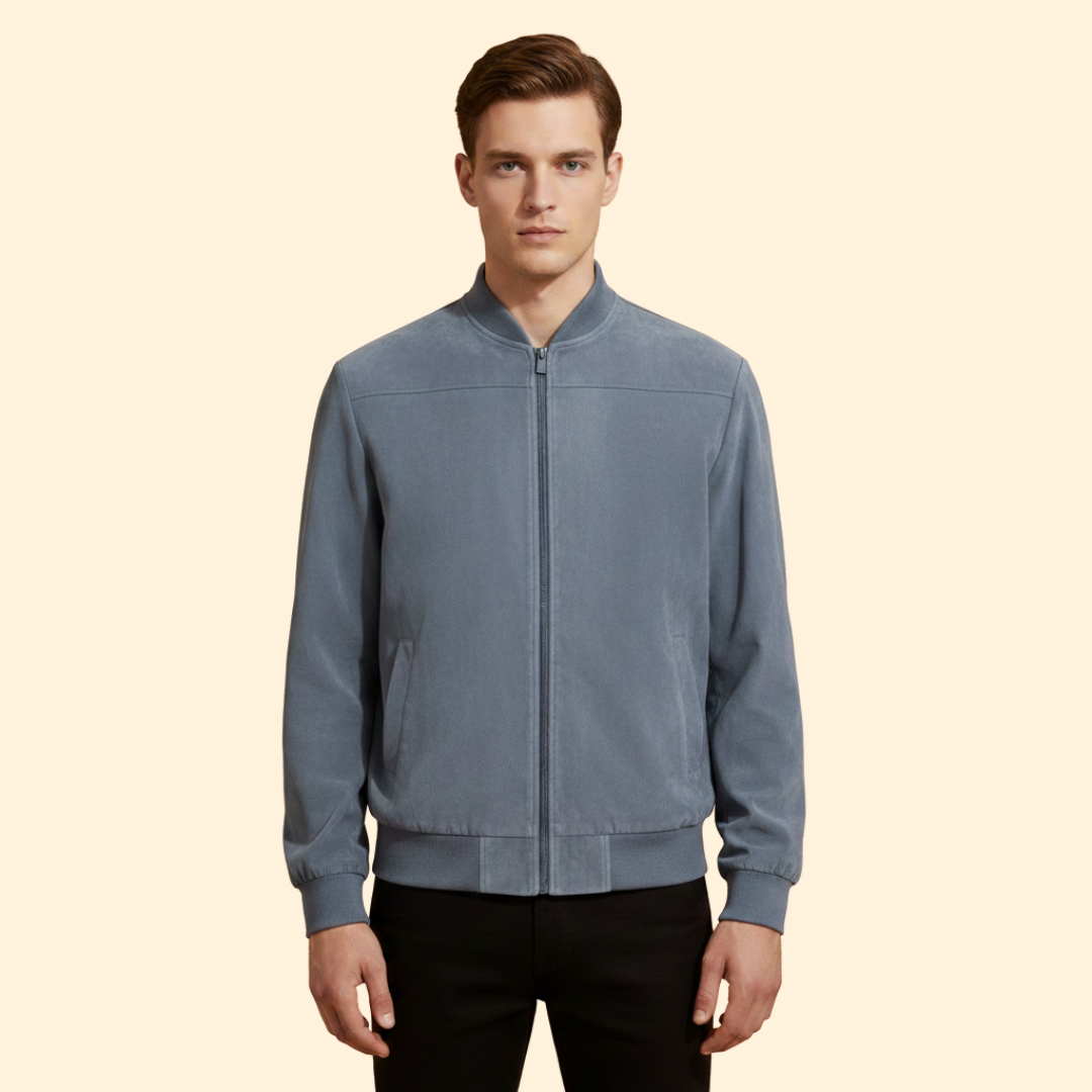 Men’s Classic Suede Bomber Jacket